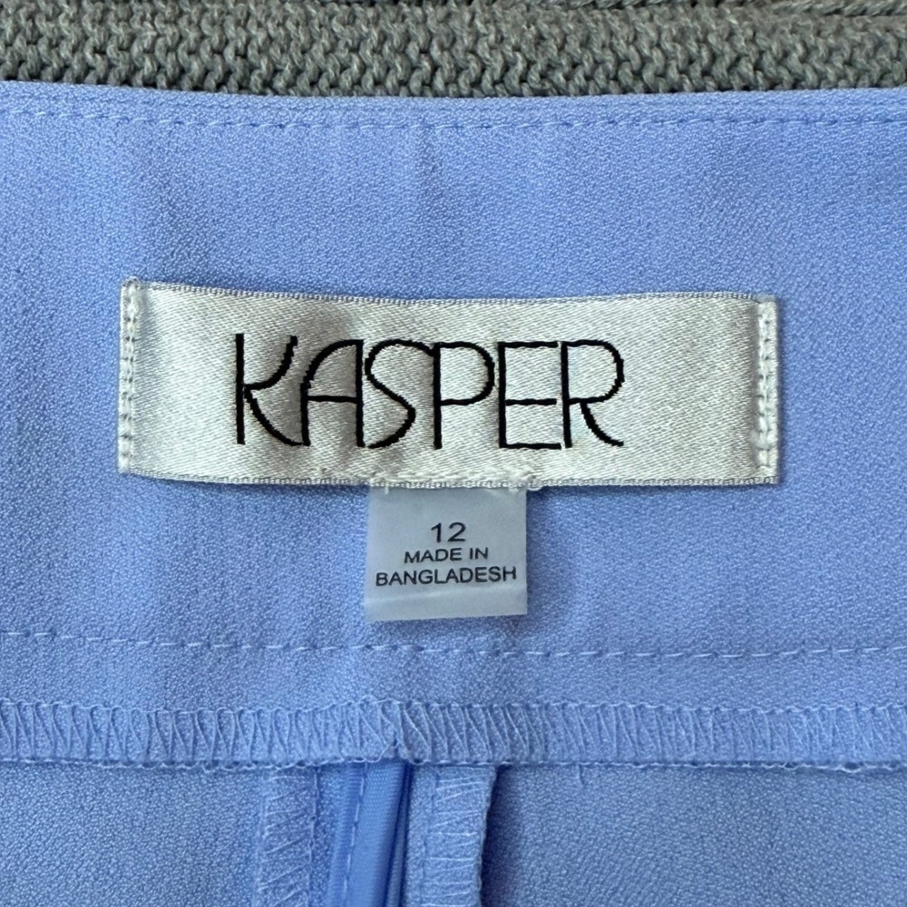 The Kasper Women's Sz 12 Stretch-Crepe Straight-Leg Pants in California Sky - Picture 4 of 8